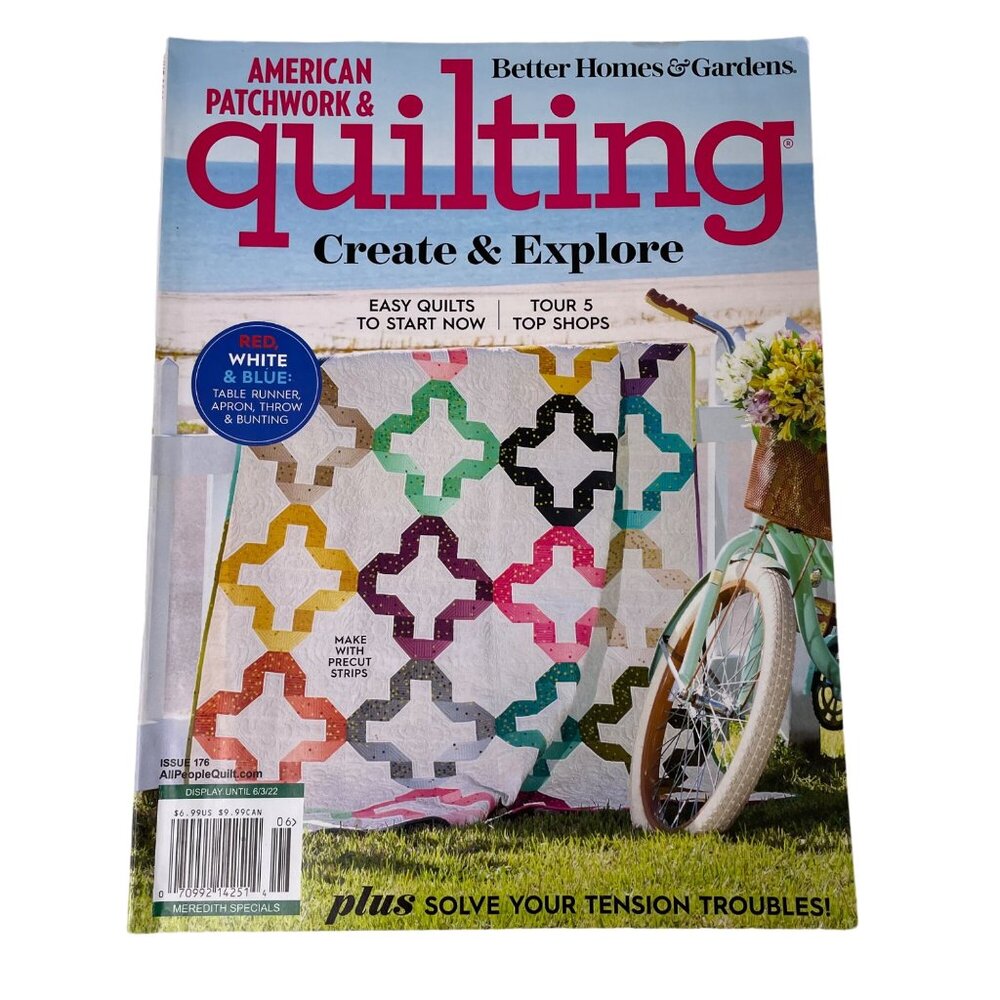 American Patchwork Quilting Crafting Magazine June 2022 Issue 176  Vol 30 No 3 u